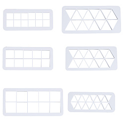 Белый 2 наборы 2 набор для резки пластиковой глины в форме треугольника и квадрата из пищевого пластика, многоразовая формочка для печенья, для изготовления глиняного бисквита, белые, 145~189x65~90x13 мм, 1 набор / стиль
