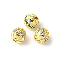 (52) Непрозрачная лаванда Латунные микро проложить кубического циркония бусы, круглые, стойки покрытие, прочное покрытие, без кадмия и без свинца, разноцветные, 7.5x8 мм, отверстие : 1.8 мм