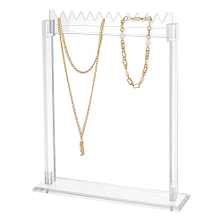 Прозрачный Прямоугольный акриловый держатель для хранения ювелирных изделий, с железными винтами, съемная подставка-органайзер для ожерелья, браслета и ножного браслета, прозрачные, 255x20x11.5 мм