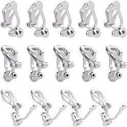 Платина 24 латунные серьги-клипсы, платина, 15x6x9 мм