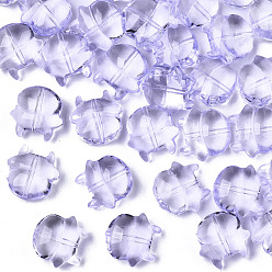 Pflaume Transparente Backfarbe Glasperlen, Kuh, Pflaume, 11.5x12x6 mm, Bohrung: 1 mm
