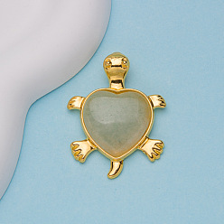 Зеленый Авантюрин Естественный зеленый авантюрин кабошонов, черепахи, сердце, 39x30x8 мм