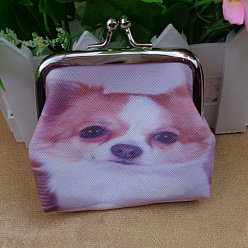 Разноцветный Трапециевидная сумка для куклы из пвх, с железным каркасом кошелька, принадлежности для американских кукол, Рисунок собаки, красочный, 70x90 мм