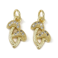 Настоящее золото 18K Латунные микро проложить кубического циркония подвески, грибные прелести, с целью перехода в кольце, долговечный, без кадмия и без свинца, стойки покрытие, реальный 18 k позолоченный, 13.5x9.5x2.5 мм, отверстие : 3.5 мм