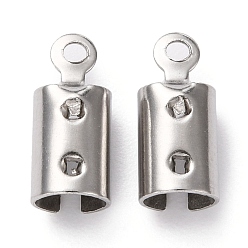 Нержавеющая Сталь Цвет Устойчивы к потускнению 304 наконечники шнура из нержавеющей стали, Торцевые крышки, цвет нержавеющей стали, 5x10.5 мм, отверстие : 1.4 мм