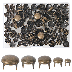 Античная Бронза 200шт. 5 цвета латунные шпильки заклепки, для поделки из кожи, плоско-круглые, античная бронза, 4~12x4~8 мм, 40 шт / стиль