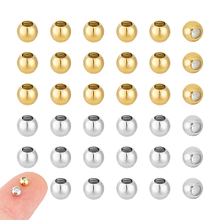 (52) Непрозрачная лаванда 40 шт. 2 цвета ионное покрытие (ip) 202 шарики из нержавеющей стали, с резиной внутри, ползунки, разноцветные, 4x3.3 мм, отверстие : 1.8 мм, 20 шт / цвет