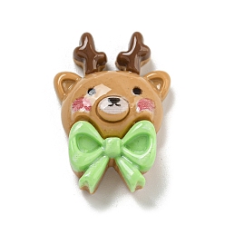 Олень Рождественские кабошоны из непрозрачной смолы для декодирования, олень, 28x19.5x9 мм