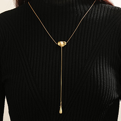 Другие Регулируемые ожерелья-лариаты из цинкового сплава с каплевидной кисточкой для женщин, золотые, боб, 25.28 дюйм (64.2 см)