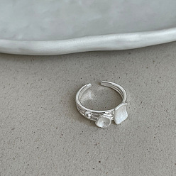 Серебро Открытые кольца из цинкового сплава, квадратный и круглый, широкая полоса кольца, серебряные, 15~20 мм