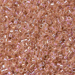 (DB0054) Dark Peach Lined Crystal AB MIYUKI Delica Beads, Cylinder, Japanese Seed Beads, 11/0, (DB0054) Dark Peach Lined Crystal AB, 1.3x1.6mm, Hole: 0.8mm, about 20000pcs/bag, 100g/bag