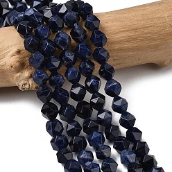 Содалитовое Нити из натуральных бусин содалита, звезды вырезать круглые бусы, граненые, 5~6x5~6x5~6 мм, отверстие : 1~1.2 мм, около 64~68 шт / нитка, 14.80''~15.04'' (37.6~38.2 см)
