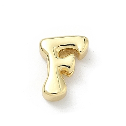 Letter F Латунные бусины, долговечный, стойки покрытие, без свинца и без кадмия, реальный 18 k позолоченный, Буква F, 11.5x9x4.5 мм, отверстие : 2.5x2 мм