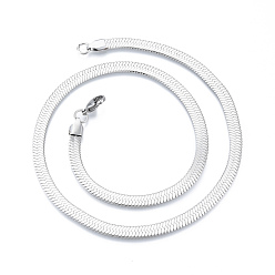 Нержавеющая Сталь Цвет Не тускнеет 304 ожерелье из нержавеющей стали с цепочкой в виде елочки для мужчин, цвет нержавеющей стали, 17.72 дюйм (45 см), широк: 5 мм