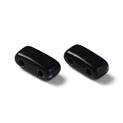 Black Opaque Acrylic Slide Charms, Rectangle, Black, 2.3x5.2x2mm, Hole: 0.8mm