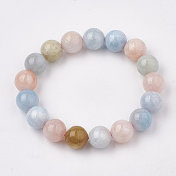 Морганит Браслеты из натурального морганита, круглые, 2-1/8 дюйм (5.5 см), бусина : 10 mm