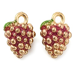 Винограды Подвески из эмали и сплава, фрукты чары, винограды, 14x10x7.5 мм, отверстие : 1.8 мм