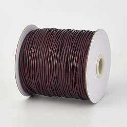 Dark Red Eco-Friendly Korean Waxed Polyester Cord, Dark Red, 2mm, about 90yards/roll(80m/roll)