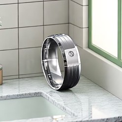 Нержавеющая Сталь Цвет 304 Кольца из нержавеющей стали со стразами для мужчин, цвет нержавеющей стали, размер США 10 (19.8 мм)