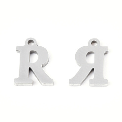 Letter R 201 прелести нержавеющей стали, алфавит, буква r, 9x6.5x1 мм, отверстие : 1 мм