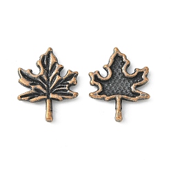 Красная Медь Осенняя тематика подвески из сплава в тибетском стиле, без свинца и без кадмия, кленового листа, Красная медь, 17x14 мм, отверстие : 1.5 мм