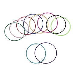 Mixed Color Stainless Steel Round Snake Chain Bracelets, Stretch Bracelet, Mixed Color, Inner Diameter: 2-3/8~2-1/2 inch(6~6.4cm), Wide: 1.5mm