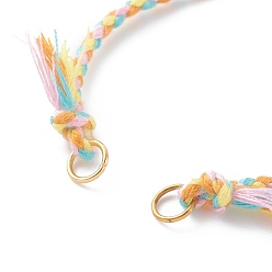Colorful Cotton Thread Bracelet Making, with 304 Stainless Steel Lobster Claw Clasps, Golden, Colorful, 5-1/2 inch(13.9cm)