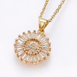 Letter W Подвеска-колье с инициалом из латуни, украшенная микропаве из кубического циркония., с 304 цепи из нержавеющей стали, плоские круглые с буквы, золотые, буква.w, 17.71 дюйм (45 см), Кулон : 22x16x3 мм