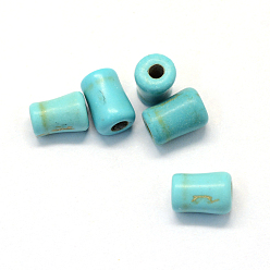 Turquoise Synthetic Turquoise Gemstone Beads, Column, Dyed, Turquoise, 9~10x6~7mm, Hole: 2mm