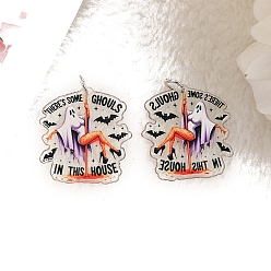 Ghost Хэллоуин акриловые подвески, призрак, 35x33 мм