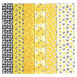 Желтый 6 шт. 6 стили полиэстер хлопок ткань, прямоугольные, желтые, 498~500x448~450x0.1 мм, 1 шт / стиль