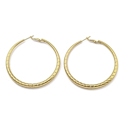 Золотой 202 серьги-кольца из нержавеющей стали со 304 булавками из нержавеющей стали для женщин, кольцо, золотые, 61.5~62x5 мм