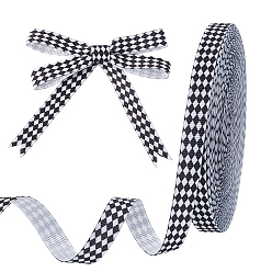 Черный 20 полиэфирная лента в ярдах, ромб шаблон, аксессуары для одежды, чёрные, 3/8 дюйм (10 мм), 20 ярдов / комплект