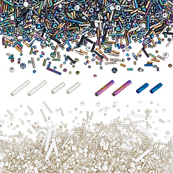 (52) Непрозрачная лаванда 150 g 2 раскрашивает стеклянный бисер, разнообразные, разнообразные, разноцветные, 1~27x2~4 мм, отверстие : 0.7~1 мм, 75 г / цвет