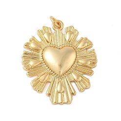 Настоящее золото 18K Латунные подвески, чары священного сердца, с целью перехода в кольце, долговечный, без свинца и без кадмия, реальный 18 k позолоченный, 30x25.5x4 мм, отверстие : 3.5 мм