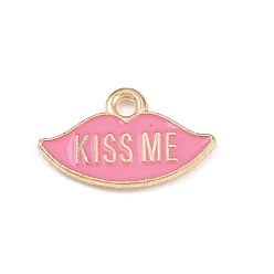 Lip Подвески из сплава с эмалью ко дню святого валентина, золотой свет, губа, 10.5x17x1.5 мм, отверстие : 1.6 мм