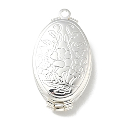 Платина Подвески латуни медальон, фоторамка-очарование, долговечный, без свинца и без кадмия, овальные, платина, 36x20x5 мм, отверстие : 2 мм, внутренний диаметр: 23.5 мм