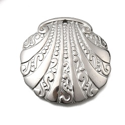 Нержавеющая Сталь Цвет 304 подвески из нержавеющей стали, формы раковины, цвет нержавеющей стали, 34.5x34x4 мм, отверстие : 1.6 мм