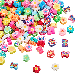 Mixed Shapes 300 шт 3 стили ручной работы из полимерной глины бусины, разнообразные, 8~10x8~10x3~4 мм, отверстие : 1.5~2 мм, 100 шт / стиль