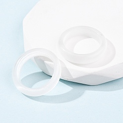 Белый Cat Eye палец кольца, простые кольца для женщин, белые, 6 мм, размер США 7 1/4 (17.5 мм)