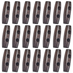 Coconut Marrón 30botones de madera natural, botones de palanca de bocina, 2 agujero, para coser accesorios, coco marrón, 30x10 mm, agujero: 5 mm