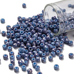 (1204) Opaque Light Blue Amethyst Marbled Тохо 6/0 круглые бусины, японский бисер, (1204) непрозрачный светло-голубой аметист мраморный, 4 мм, отверстие : 1.5 мм, Около 7570 шт / фунт