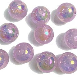 Бледно-Розовый 10 шт. светящиеся непрозрачные акриловые бусины, светится в темноте, круглые, розовый жемчуг, 16 мм
