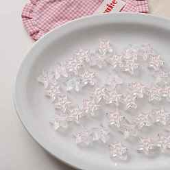 Лавандовый румянец Акриловые эмалевые бусины, звезды с улыбающимся лицом, лавандовый румянец, 19.9x20.9x8 мм, отверстие : 3.5 мм