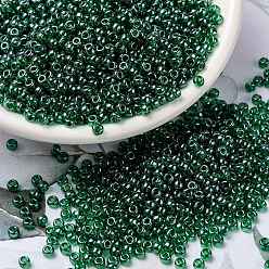 (RR173) Transparent Green Luster Миюки круглые бусины рокайль, японский бисер, 8/0, (rr 173) прозрачный зеленый глянец, 3 мм, отверстие : 1 мм, Около 19000~20500 шт / фунт