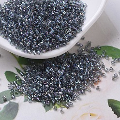 (DBS0179) Transparent Gray AB MIYUKI Delica Beads Small, Cylinder, Japanese Seed Beads, 15/0, (DBS0179) Transparent Gray AB, 1.1x1.3mm, Hole: 0.7mm, about 35000pcs/bag, 100g/bag