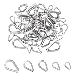 Stainless Steel Color 60Pcs 5 Style 304 Stainless Steel Wire Guardian and Protectors, Terminators, Capel, Stainless Steel Color, 12pcs/style