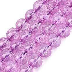 Фиолетовый Хрустящие прозрачные стеклянные бусины нити, имитация желе, круглые, граненые, фиолетовые, 7.5~8 мм, отверстие : 0.8~1.5 мм, около 48~49 шт / нитка, 13.98~14.57 дюйм (35.5~37 см)