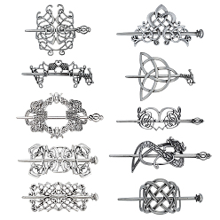 Mixed Shapes 10сумки 10 стили заколки для волос из сплава викингов, узел, Заколки для волос для женщин, разнообразные, 41x72.5x4.5 мм