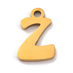 Letter Z 201 прелести нержавеющей стали, лазерная резка, буквенное очарование, Письмо Z, 10.5x7x1 мм, отверстие : 1.2 мм